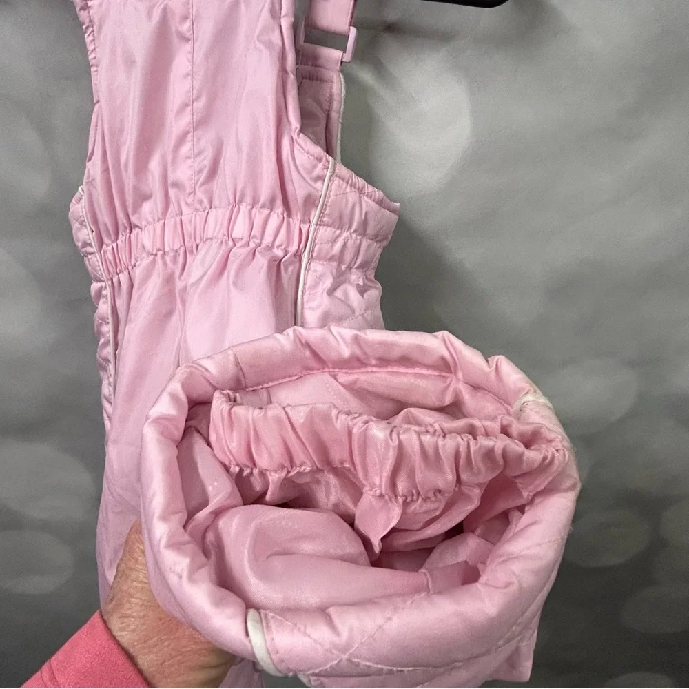 ZeroXposure 24 month pink and white snow bibs overall with boot‎ elastic